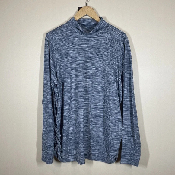 Torrid Active Size 3 Gray Heather Long Sleeve Top Ruched Mock Neck Stretch - Picture 1 of 7